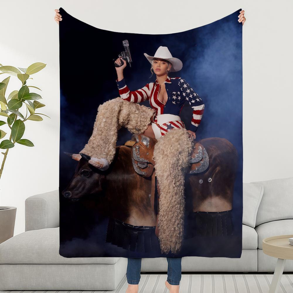 Cowboy B-BeyonceS-ES Blanket Throw Super Cosy Plush Carter Living Room Sofa Couch Childish Birthday Gifts