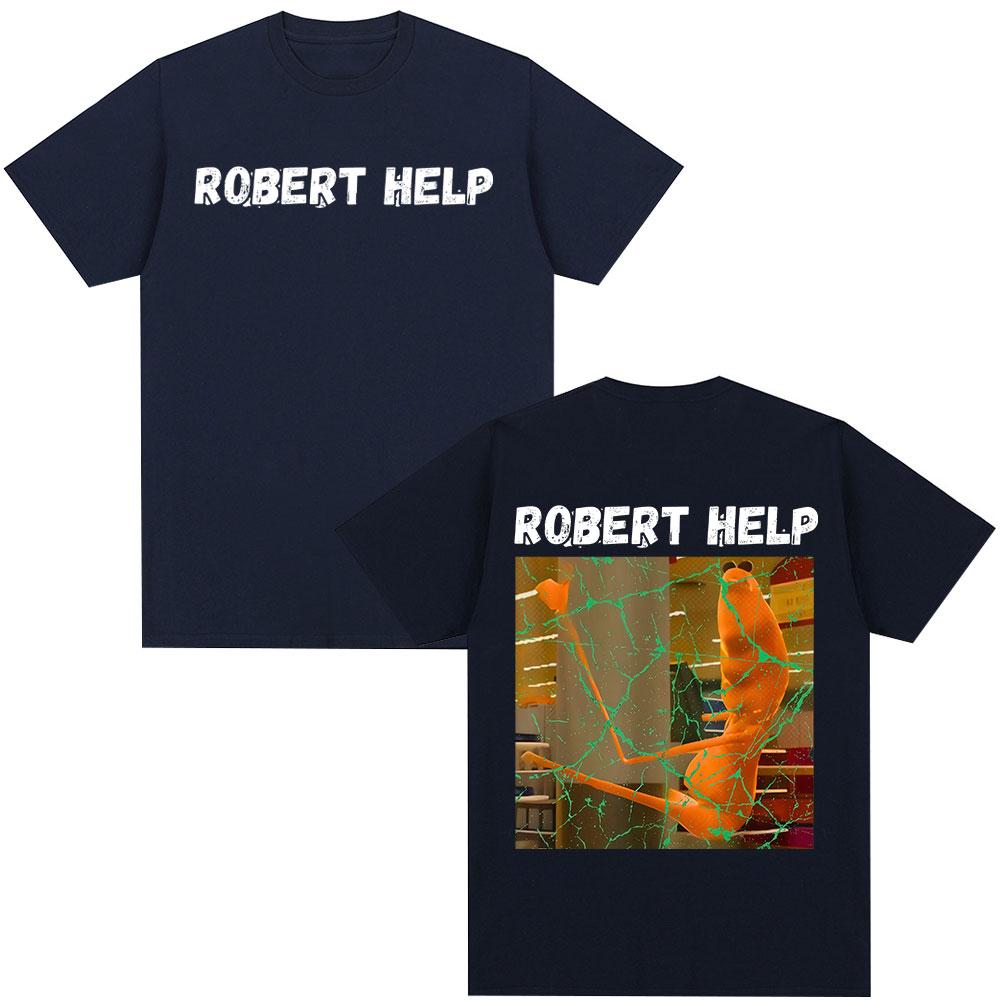 Robert Help Marcus The Worm Fun Meme Tshirt Humorous Pattern Tshirt 2026 Summer Mens Womens Fashion Cotton Casual Tshirt