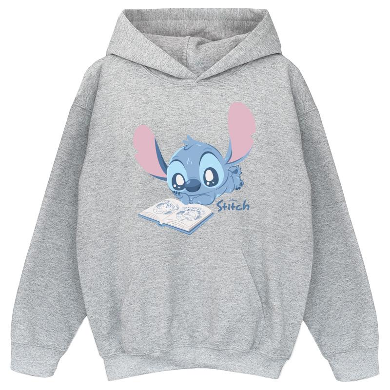 Lilo & Stitch Girls Reading Lying Down Stitch Hoodie