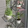 Подставка для растений, металлический держатель для цветов и трав, полки для патио на 4 растения, подставка для цветочных горшков, для использования в помещении и на открытом воздухе