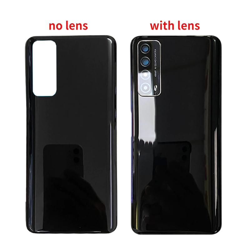 Задняя панель для Huawei P Smart 2021 Y7A PPA-LX2 LX3, задняя крышка аккумулятора, стеклянный корпус с объективом камеры