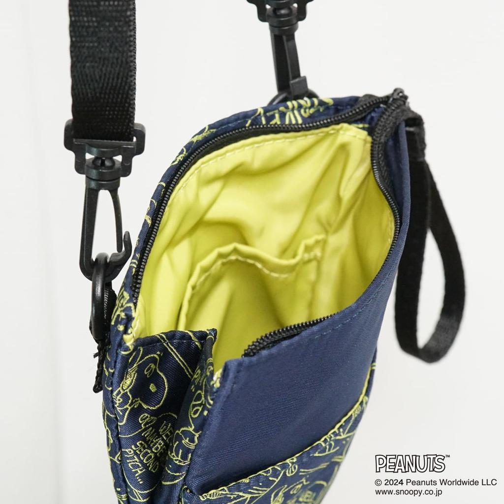Baseball Pattern Sacoche PND49301H Navy Blue [Peanuts]