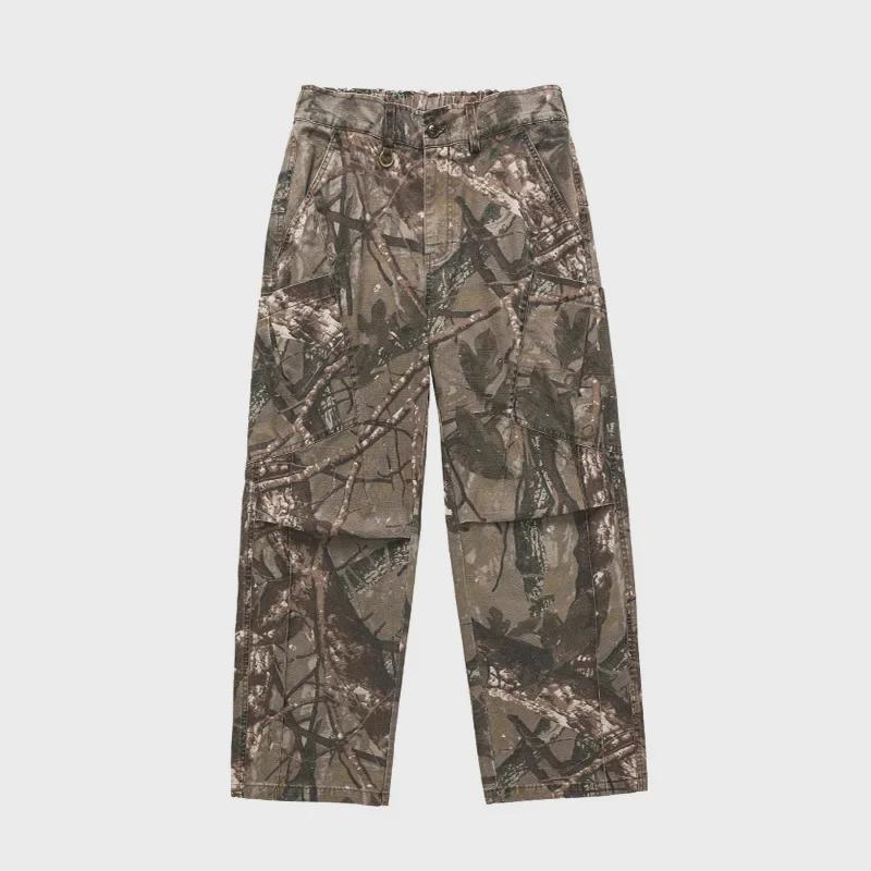Мужские прямые свободные брюки карго Muqiu камуфляжной расцветки – повседневный стиль для улицы