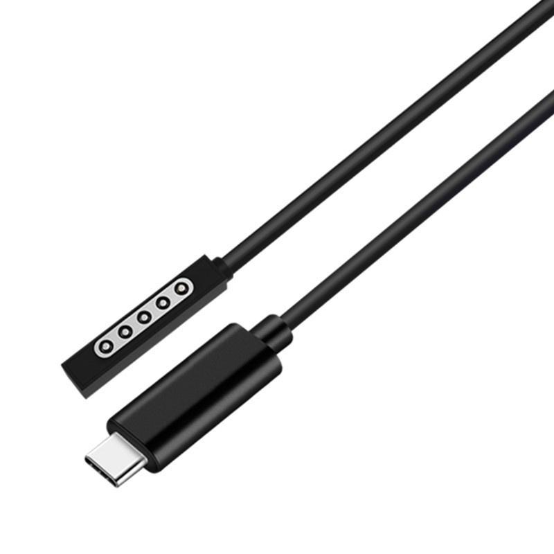 Кабель для быстрой зарядки PD Surface Connect — Type-C 15 В 3 А, совместимый с Microsoft Surface Pro 8/7/6/5/4/3, Go 3/2/1, Laptop 4/3/2/1