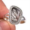 Natural Black Rutile Gemstone 925 Solid Sterling Silver Jewelry Ring S.9.5 e8G15