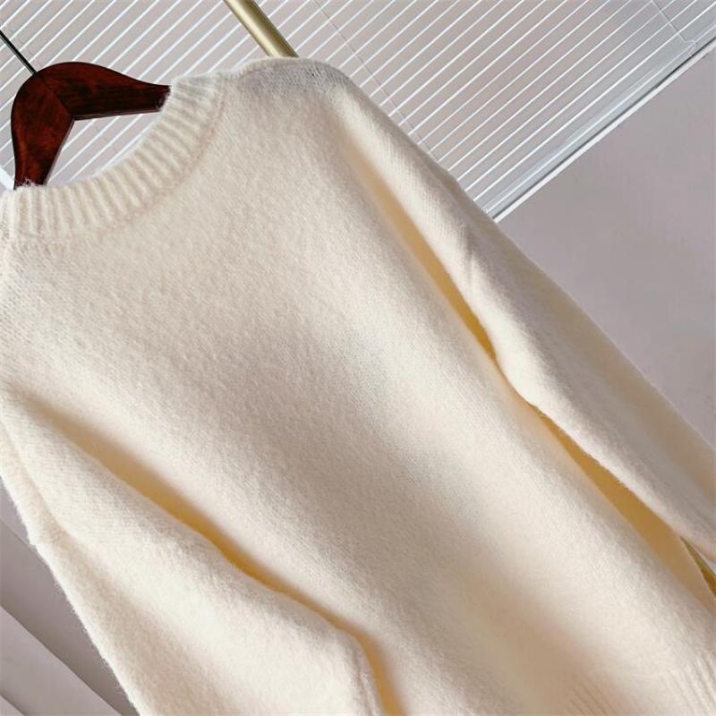 Японский свитер в стиле ретро, ​​женский осенне-зимний новый корейский свежий свободный верх, теплый толстый джемпер с круглым вырезом, вязаный свитер, топы