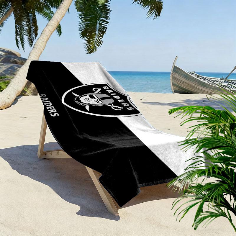Las Vegas Raiders Print Beach Towel, Large Soft Quick Dry Towel for Beach Camping Swimming