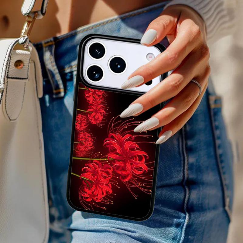 Чехол для телефона с цветком Ликорис лучистый Для iPhone 17 Air 14 15 13 12 Max Чехол Для Apple 16e 11 Pro Max Plus Coque