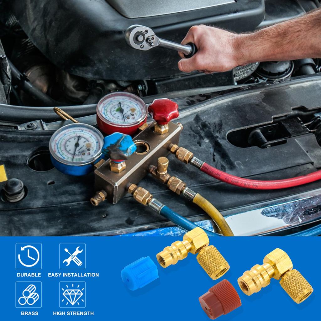 Комплект адаптеров Tigbear R12 на R134A для кондиционера, Hi/Lo AC
