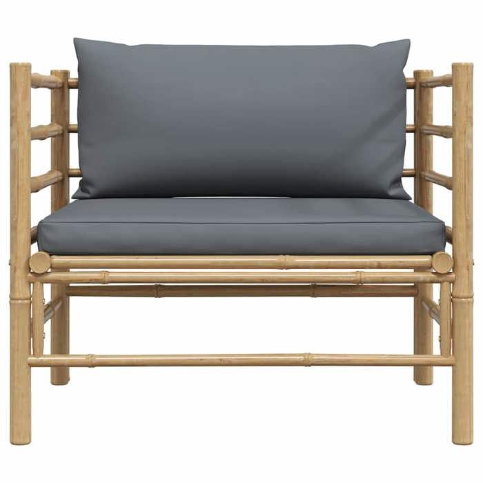 Maison Exclusive - Canapé de jardin avec coussins gris foncé Bambou
