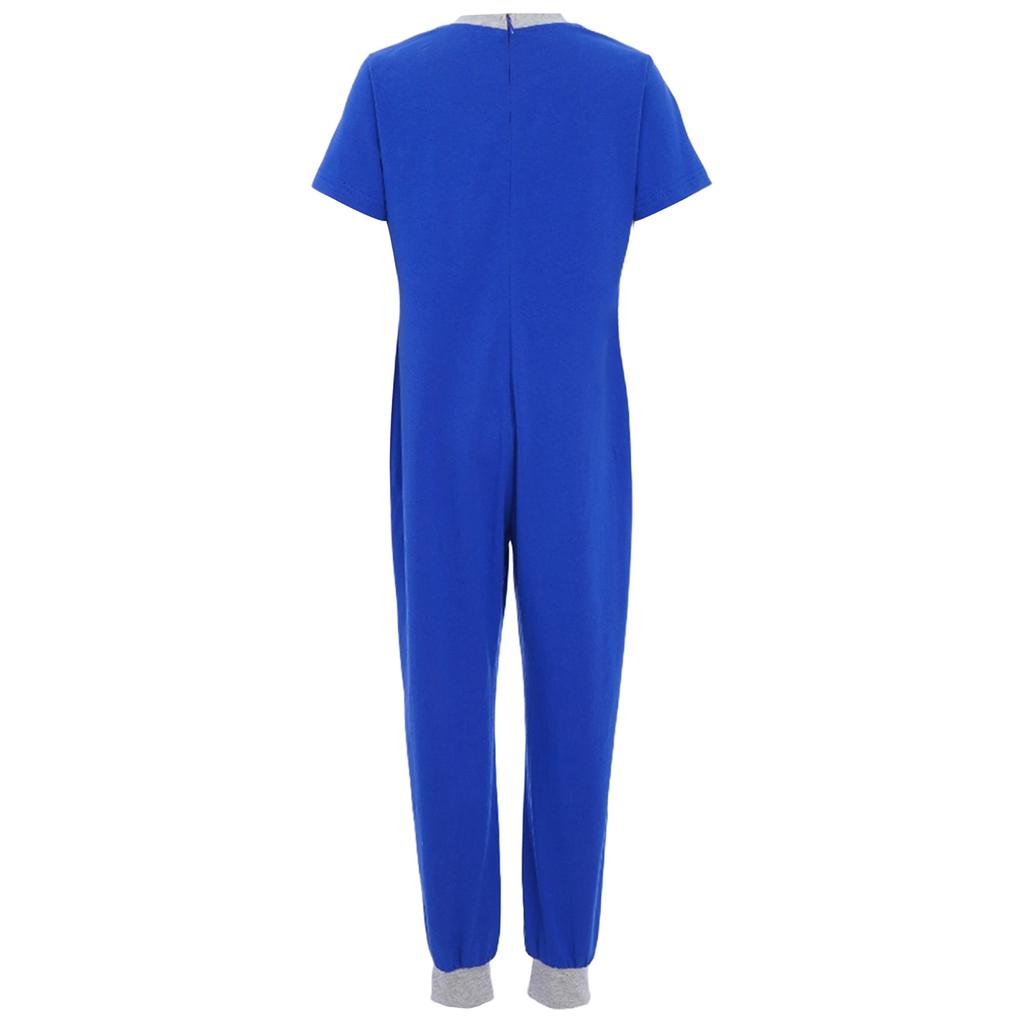 Унисекс Детский Адаптивный Комбинезон Задняя Невидимая Молния для Легкого Одевания Контрастный Цвет с Карманом