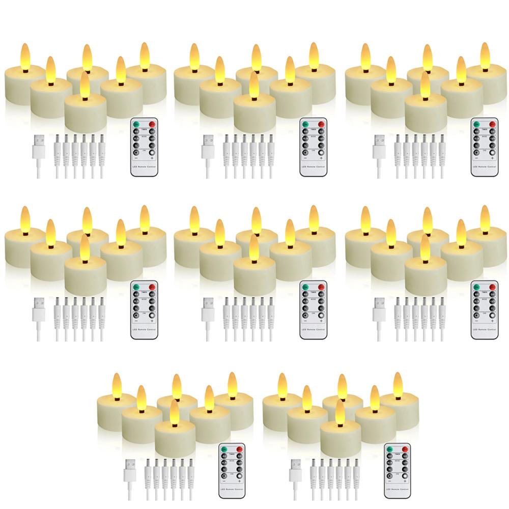 Rechargeable Flameless Flickering Candles LED Tealights 12/24-Pack with Remote & Timer Battery Operated for Christmas Home Decor
