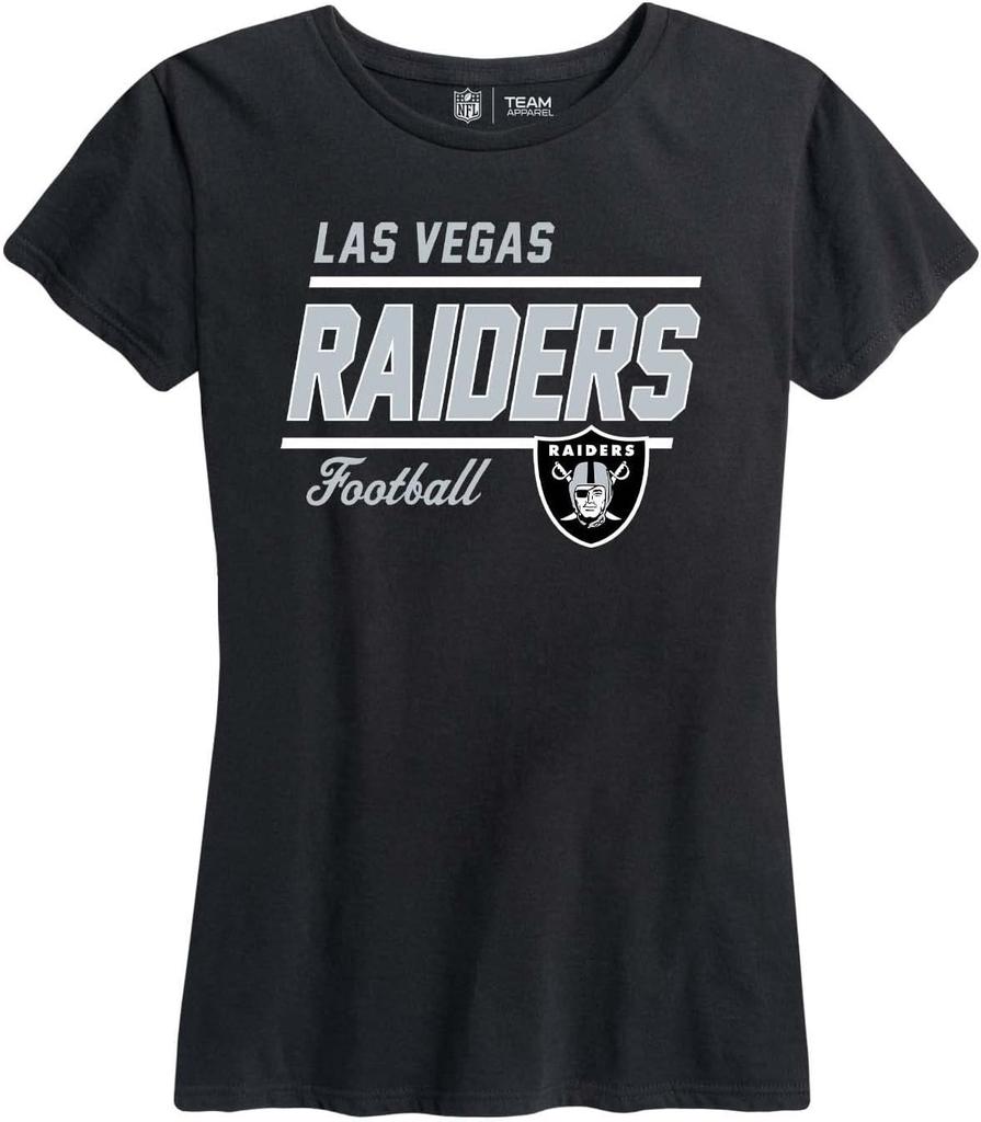 Team Fan Apparel Женская футболка NFL Gameday свободного кроя - Контурная горловина в рубчик - Без бирок, с коротким рукавом - Оставайтесь в прохладе и стиле, Черный, X-Large