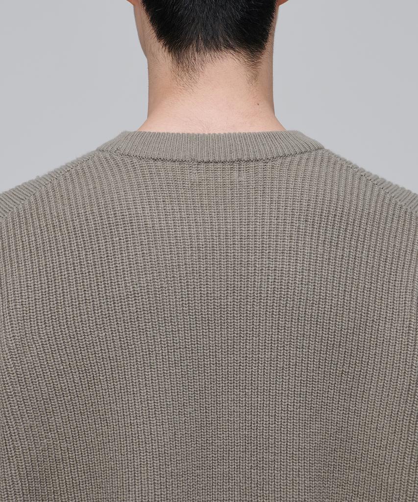 MUSINSA STANDARD Oversized Ribbed Crew Neck Knit [Dusty Beige]