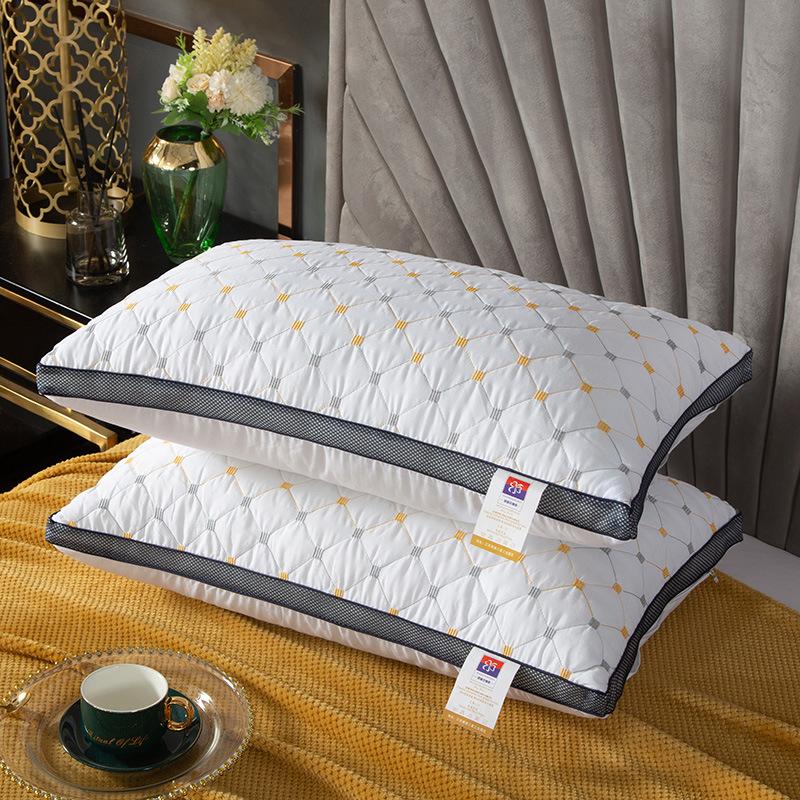 Luxury Five-Star Hotel Feather Velvet Pillows - Non-Collapsible Gift Pair for Home