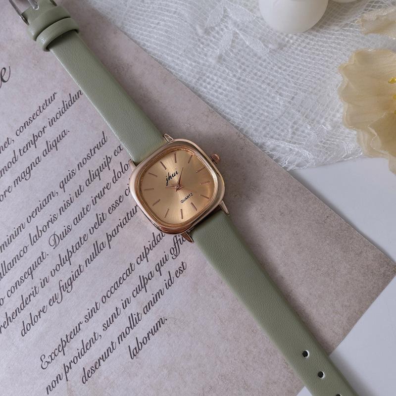 Высококачественные наручные часы с простым циферблатом, женские часы, квадратные женские наручные часы с кожаным ремешком, винтажный повседневный браслет для женщин