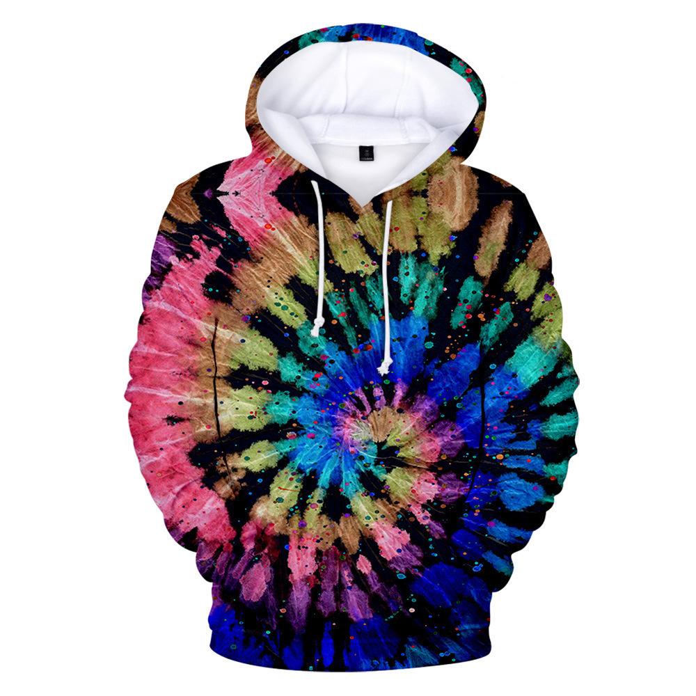 Красочные толстовки с капюшоном Tie Dye с 3D-принтом для женщин, модная уличная одежда, свободные свитера, толстовки Y2k, женская одежда