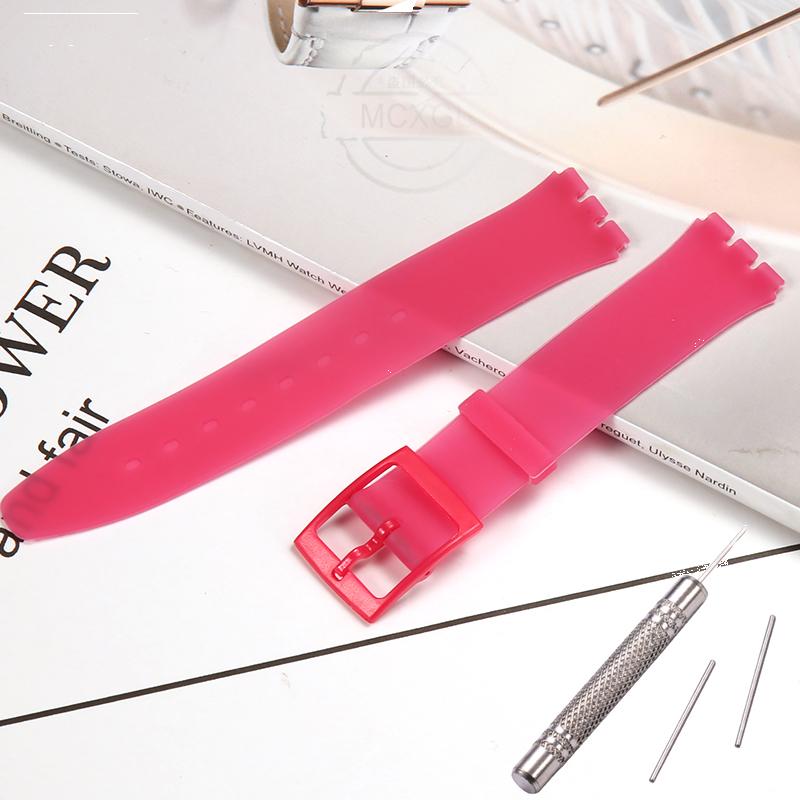 Силиконовый Ремешок Для Swatch SFS103 SFV107 SFN120 SFK397 SFK360 SFK361 Браслет для Часов 16мм Женский Водонепроницаемый Аксессуары для Часов