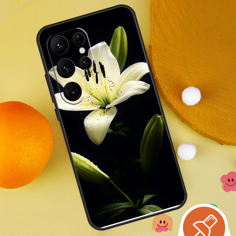 Чехол с цветами лилии для Samsung Galaxy S25 Ultra S24 S23 S22 S21 Ultra S9 S10 S20 Plus S24 FE Funda Cover