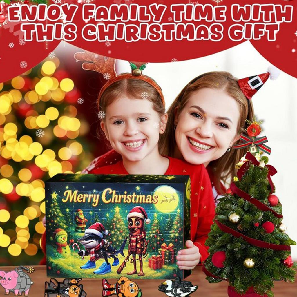 2D Плоский Акриловый Мистери Бокс 24 шт. Подвеска с Коробкой в Виде Самолета Забавный Рождественский Календарь Обратного Отсчета