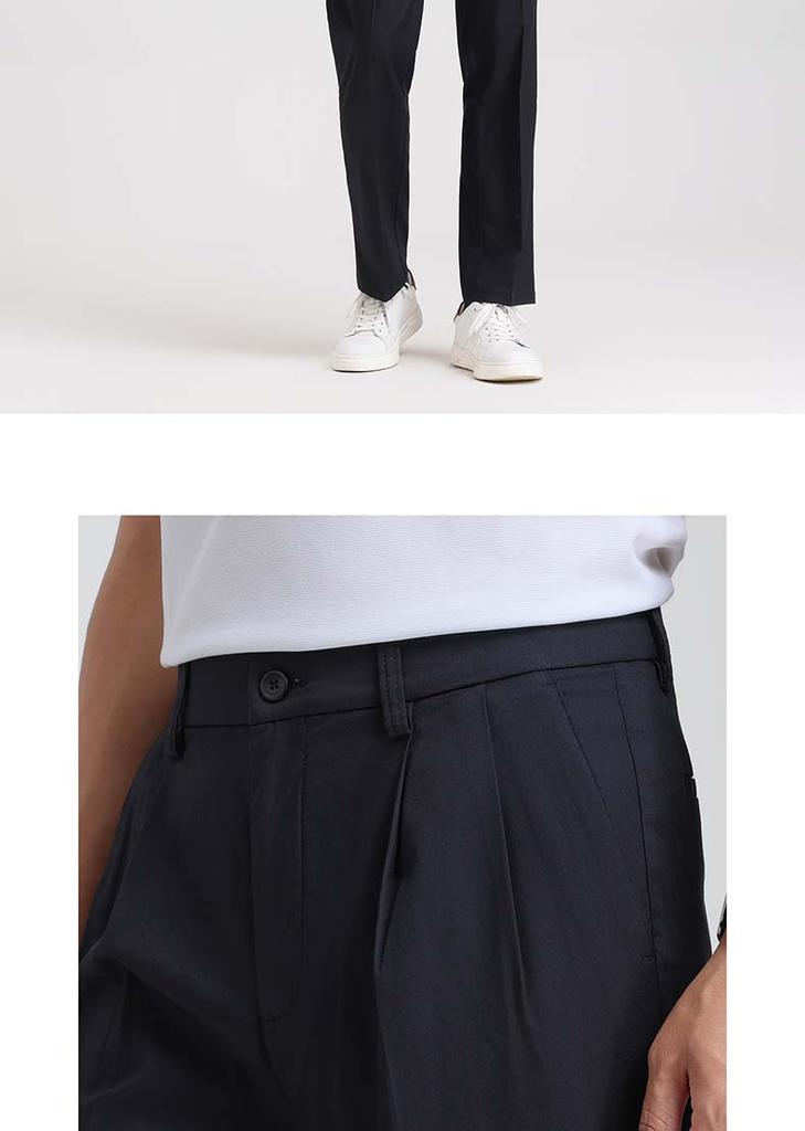 [Including Mulberry Silk] Langdeng Loose Double Pleated Pants for Men