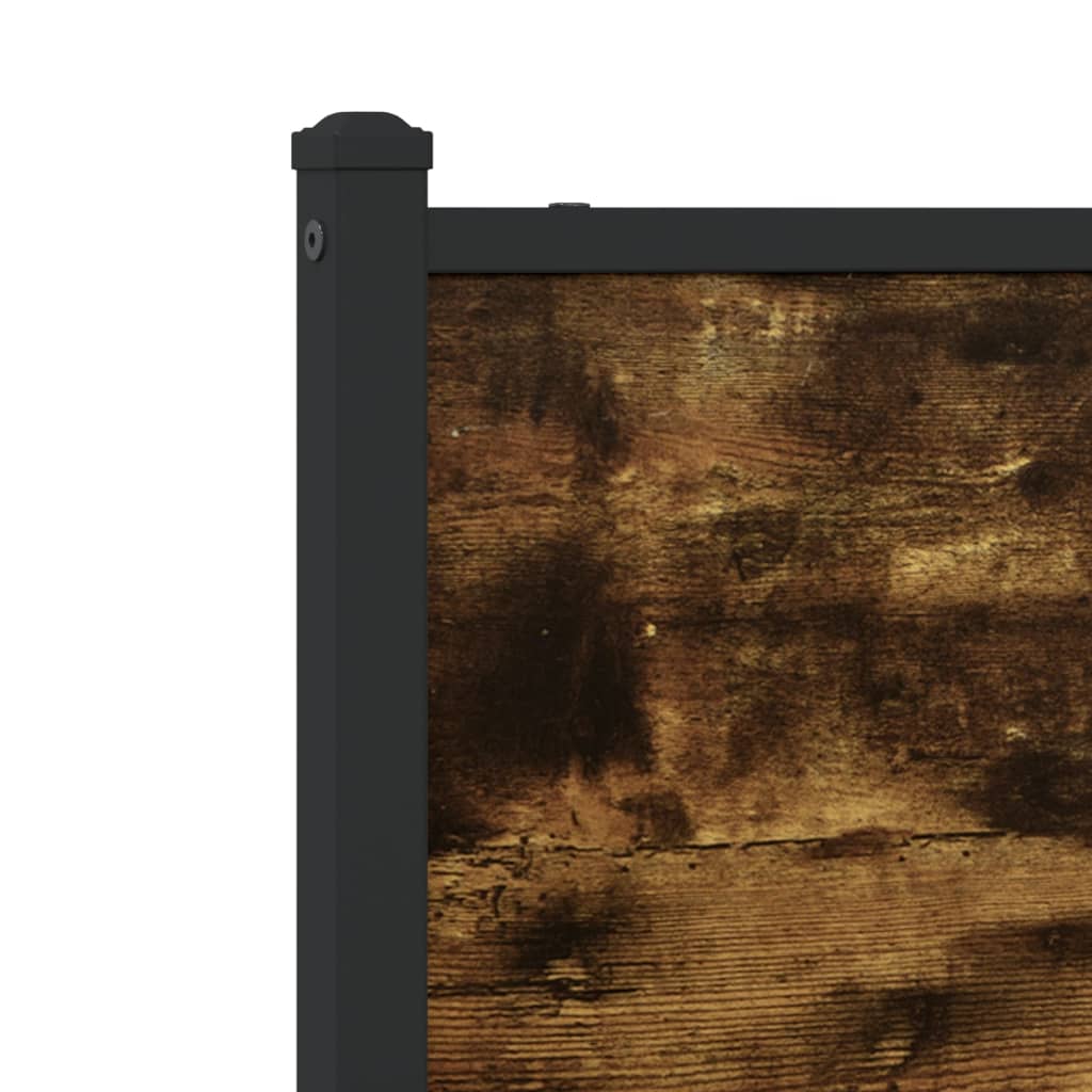 Metal Bed Frame without Mattress Smoked Oak Finish 120x200 cm