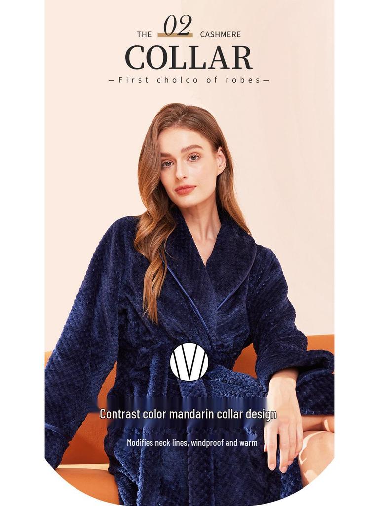 Роскошные утолщенные осенне-зимние парные халаты в стиле отеля - мужской и женский длинный велюровый халат