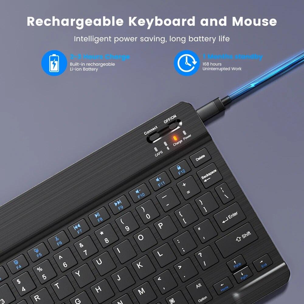 Мини-клавиатура с 78 клавишами и беспроводной связью Bluetooth для ПК, iPad, планшетов Samsung и Lenovo — компактная и портативная для игр и повседневного использования