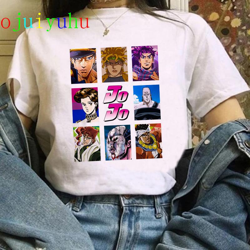 Футболка с изображением манги, японского аниме, футболка «Jojo Bizarre Adventure», женская футболка Kawaii с рисунком Джоджо, забавная футболка в стиле Харадзюку, женская футболка