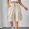 Women's Summer Work Pants Are Loose Comfortable Casual Fashionable With Multiple Pockets And Solid Color Shorts