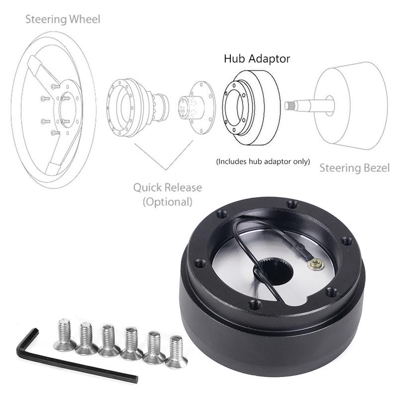 MUGE-186H Aluminum 6 Bolt Racing Steering Wheel Hub Adapter for Volkswagen VW MK1 MK2 Golf Jetta QR061