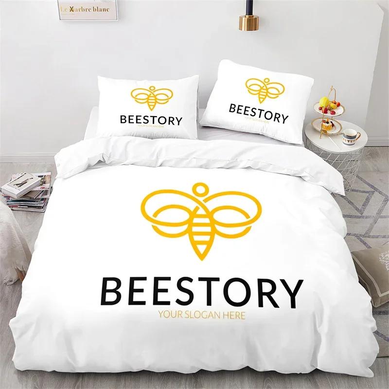 Cartoon Bee Duvet Cover Insect Honeybee Bedding Set Microfiber Wild Animal Comforter Cover King For Teens Boys Kawaii Home Decor