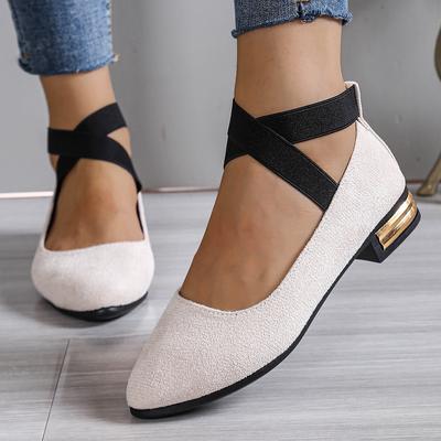 2025 Женские туфли-балетки Нескользящие с эластичным ремешком на щиколотке Женские уличные удобные кроссовки Женские трендовые мокасины для ходьбы