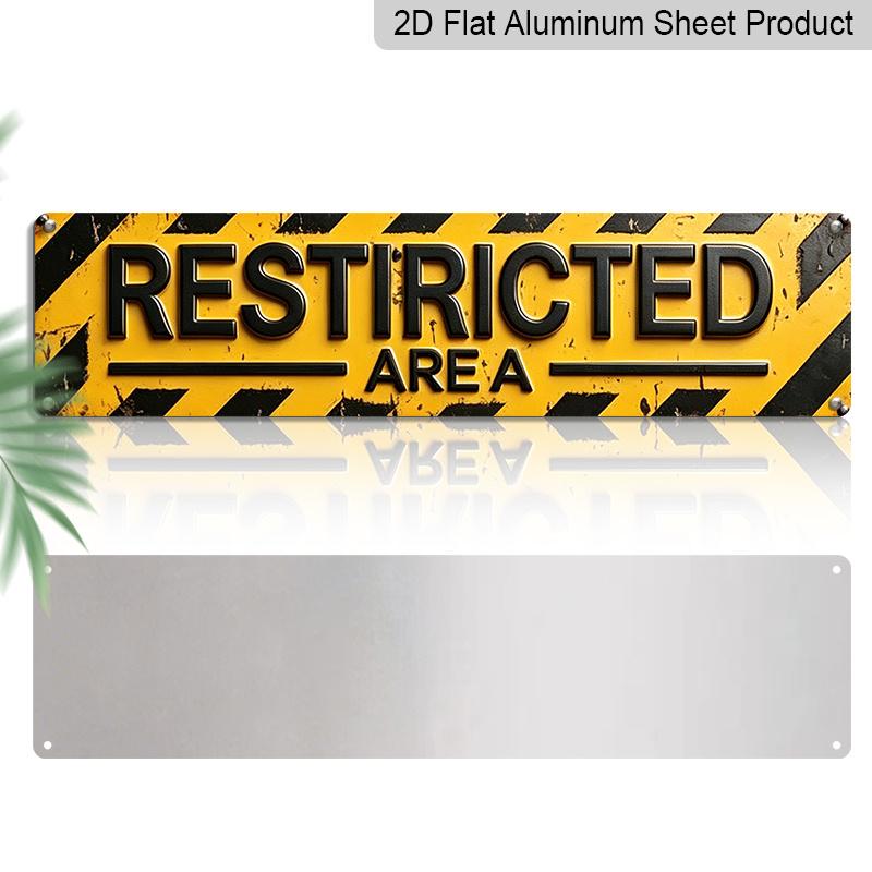 2D FLAT 1pc Restricted Area Sign Vintage Warning Aluminium Decorative Sign Wall Art Wall Decor Room Decor Home Decor Restaurant Decor Bar Decor Cafe