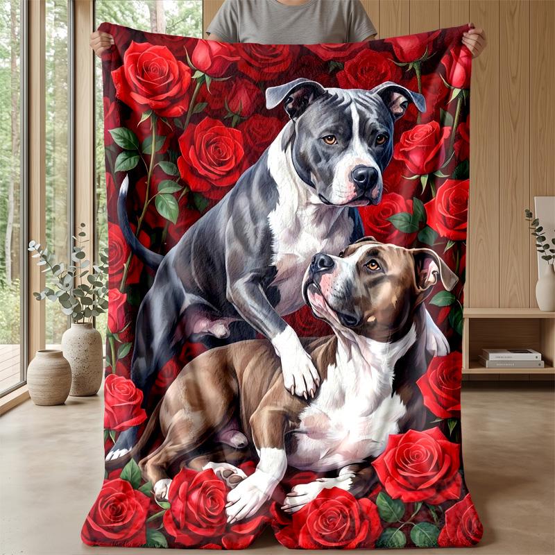 Puppies Playing with Dog Food Theme blanket Lightweight Warm Flannel Blanket Decorative Throw Blanket for Home Decoration
