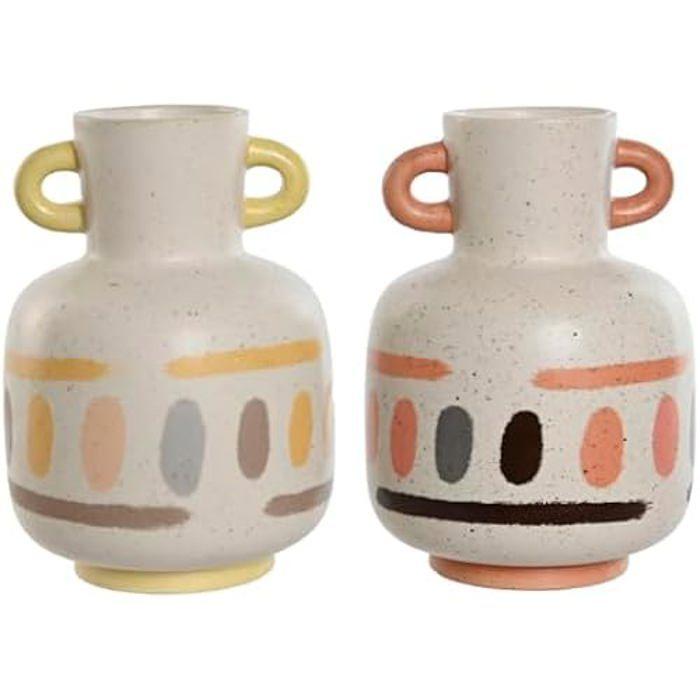 Vase - HOME ESPRIT - Multicolore - Dolomite - 16 X 16 X 22 Cm - 2 Unités