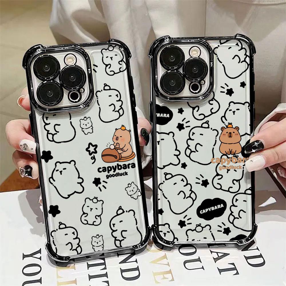 Cute Little Capybara Phone Case For Xiaomi 15T 14T 13 Pro 15 F8 Ultra Poco X7 F7 Pro X3 X5 X6 F5 M7 Soft Shockproof Clear Cover