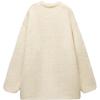 Zara Однотонный кардиган с V-образным вырезом и длинным рукавом, свитер с опущенными плечами, женский свитер, бежевый 0797101-712
