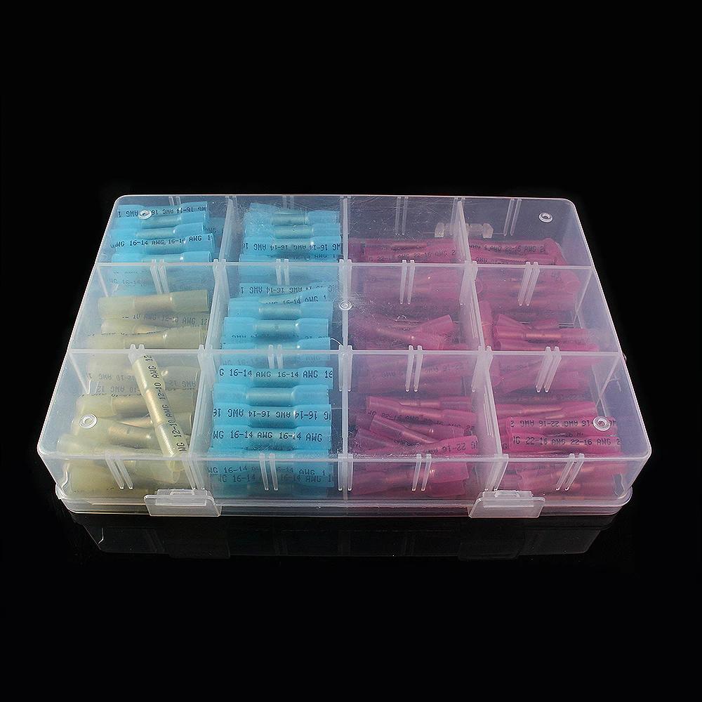 Комплект термоусадочных трубок 100/200 шт. AWG 22/10, комплект соединителей, водонепроницаемый термоусадочный соединитель, кабель, обжимной наконечник