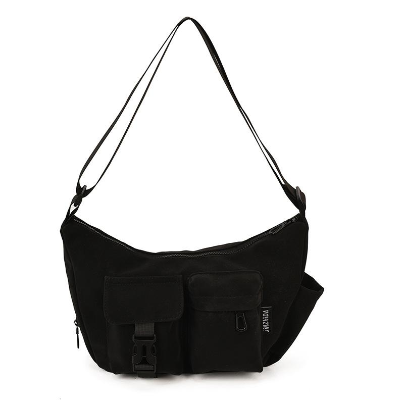 Korean version of Harajuku casual and lightweight tote bag trendy versatile waterproof leather film cloth shoulder bag women's simple messenger bag