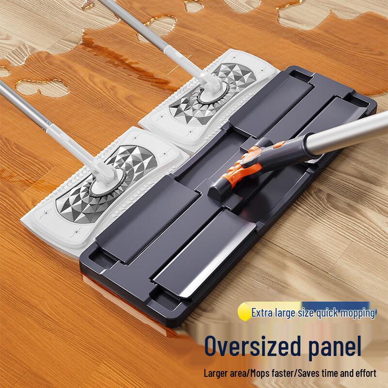 Швабра плоская 38см с клипсой для ткани и 4 насадками