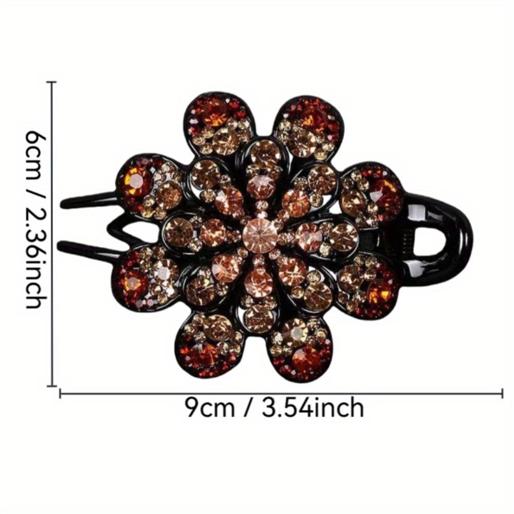Элегантная винтажная заколка для волос с кристаллами в виде цветка - Большая заколка-утиный клюв, аксессуар для волос, форма цветка, идеальный подарок на День матери и День святого Валентина