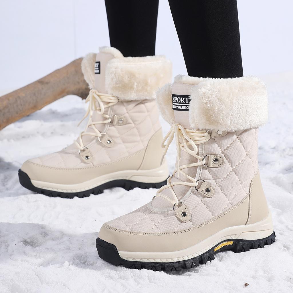 TUINANLE Warm Winter Boots Women Cotton Shoes High Top Snow Boots Fashion Mother Plush Shoes