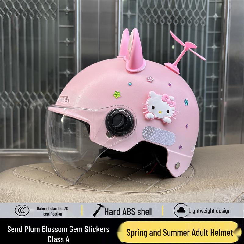 Шлем для электросамоката для взрослых Hello Kitty, сертифицированный 3C - Милый, Универсальный, Для любого сезона, Безопасный, Летний дизайн