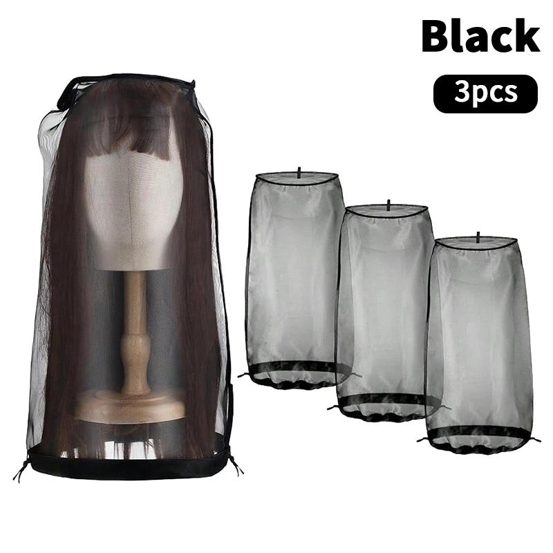 3 шт. Унисекс Взрослый Пыльник для парика Регулируемый со шнурком Портативный дорожный органайзер для защиты парика от грязи и пыли для упаковки