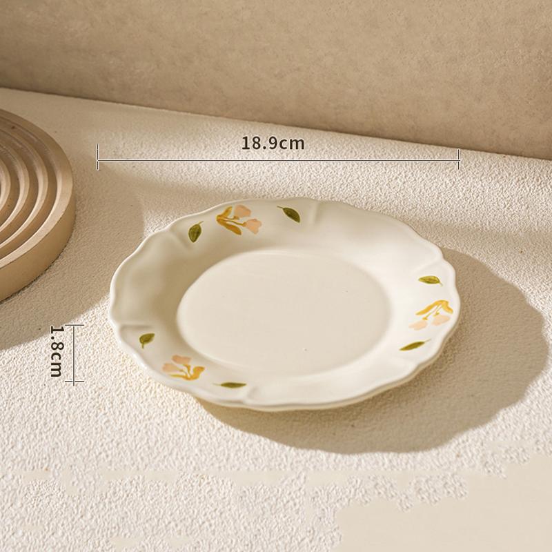 Ретро круглые цветы керамические тарелки ресторан изысканная обеденная тарелка современный стиль высококачественная бытовая посуда миски для риса