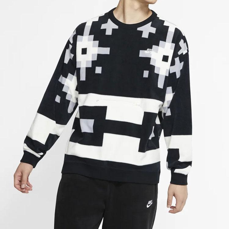 Nike SB Icon Fleece Crew Skateboarding Sweatshirt Мужские топы Черный Белый BV0878-060