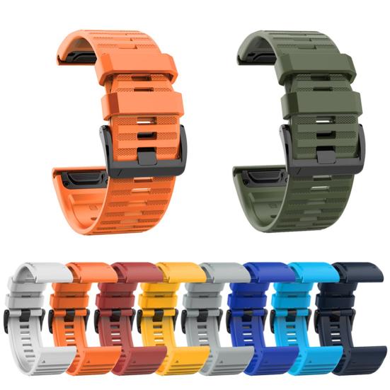 26mm Silicone Sports Watch Wrist Strap Band for Garmin Fenix 6X 5X 3 HR D2 Bravo