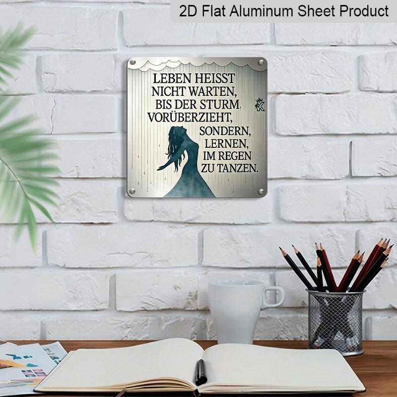 2D Flat 1pc, Vintage Metal Aluminum Decorative Plaque, Retro Style, Decoration for Bedroom, Office, Study, and Café, Heartfelt Gift for Friends and
