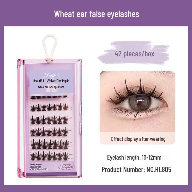 Накладные ресницы Menghela Big Eye Natural Curled - Тонкая ножка, отдельные пучки для удлинения